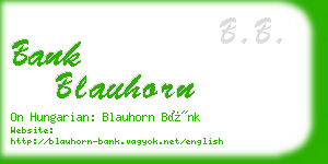 bank blauhorn business card